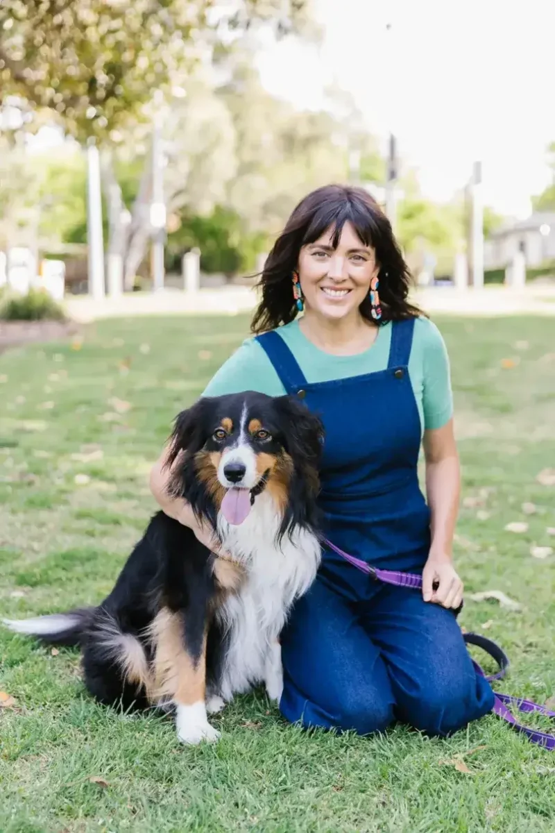 sophia harvey with dog